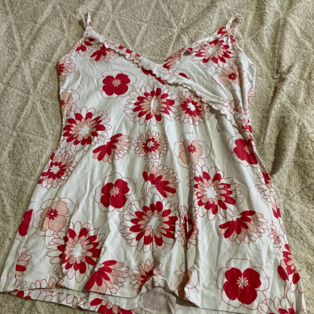 Floral Long Y2K Summer Flowy V Neck Tank Top